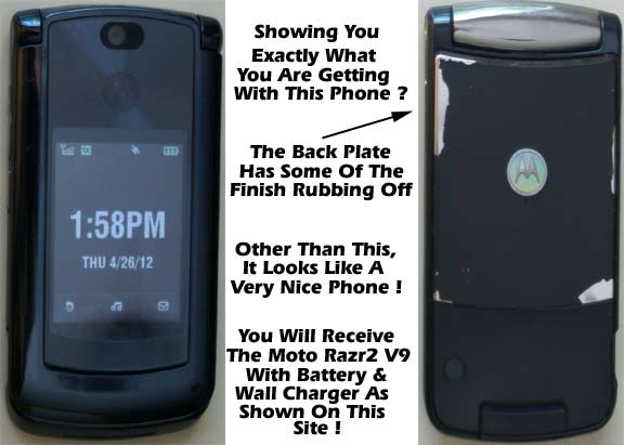 Unlocked Motorola Razr2 V9 Phone Front & Rear Pics!