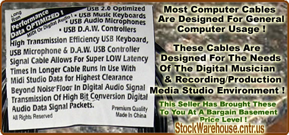 Most USB Cables Are Designed For General Computer Suage, These Are Desgned With The MIDI Digital Audio Music Studio Needs First!